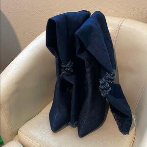 Report over the knee denim boots